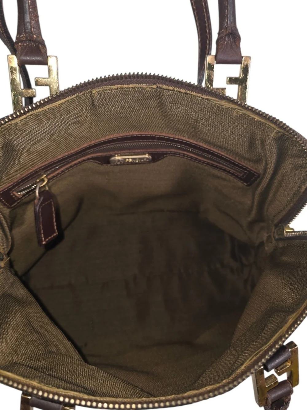 Fendi Brown Zucca Canvas Top-Handle Bag - Picture 3 of 10